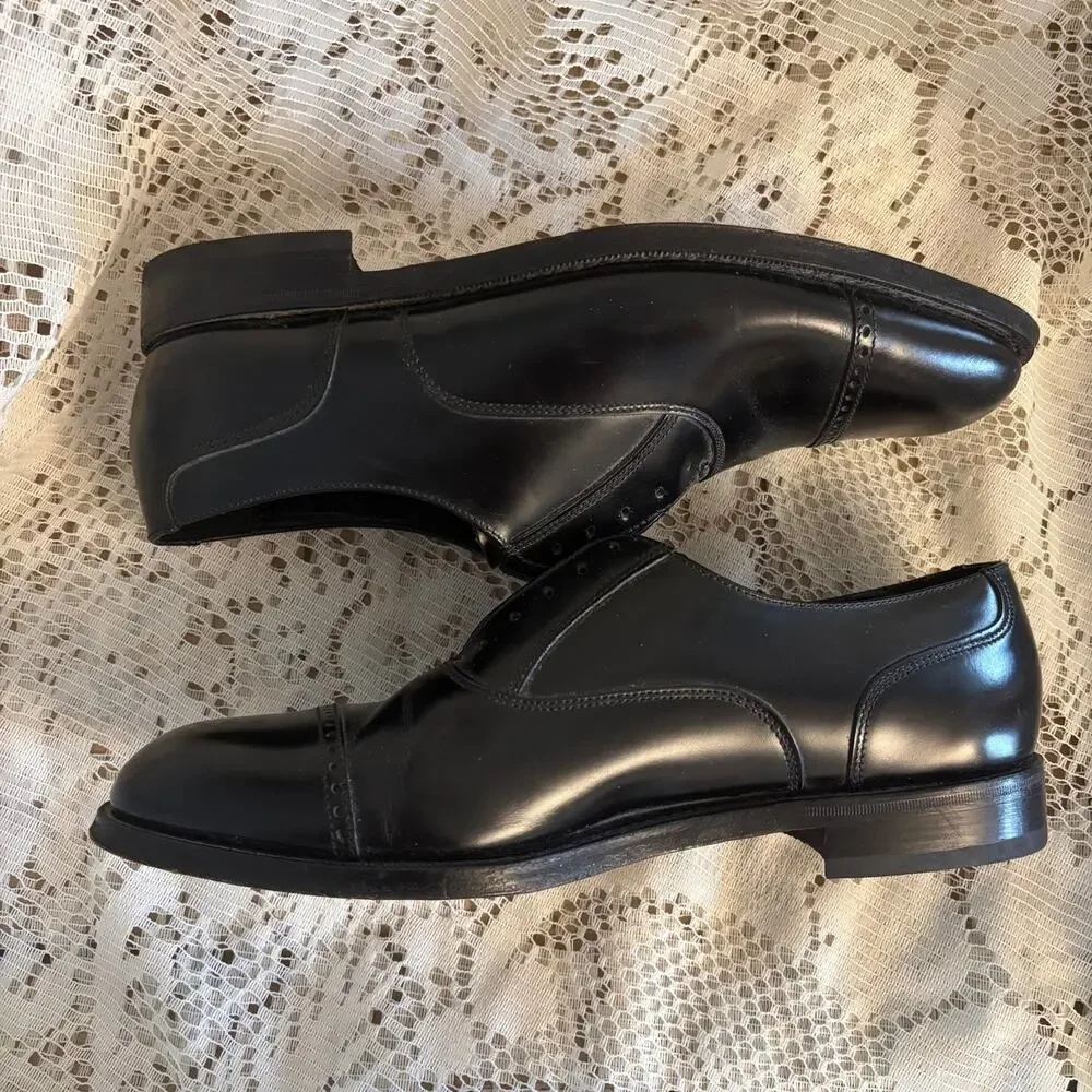 Florsheim Men's US 9 D Black Leather Cap Toe Oxfords Shoes